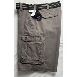 Lee Mens Relaxed Fit Cargo Shorts Vapor Gray Size 34 With Belt outdoor